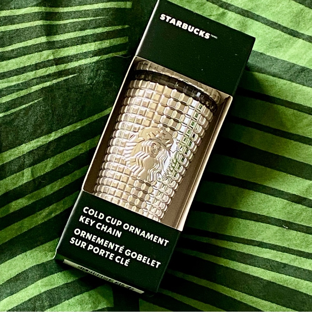 NWT Starbucks Cold Cup Ornament Keychain Limited Ed 2023 Silver